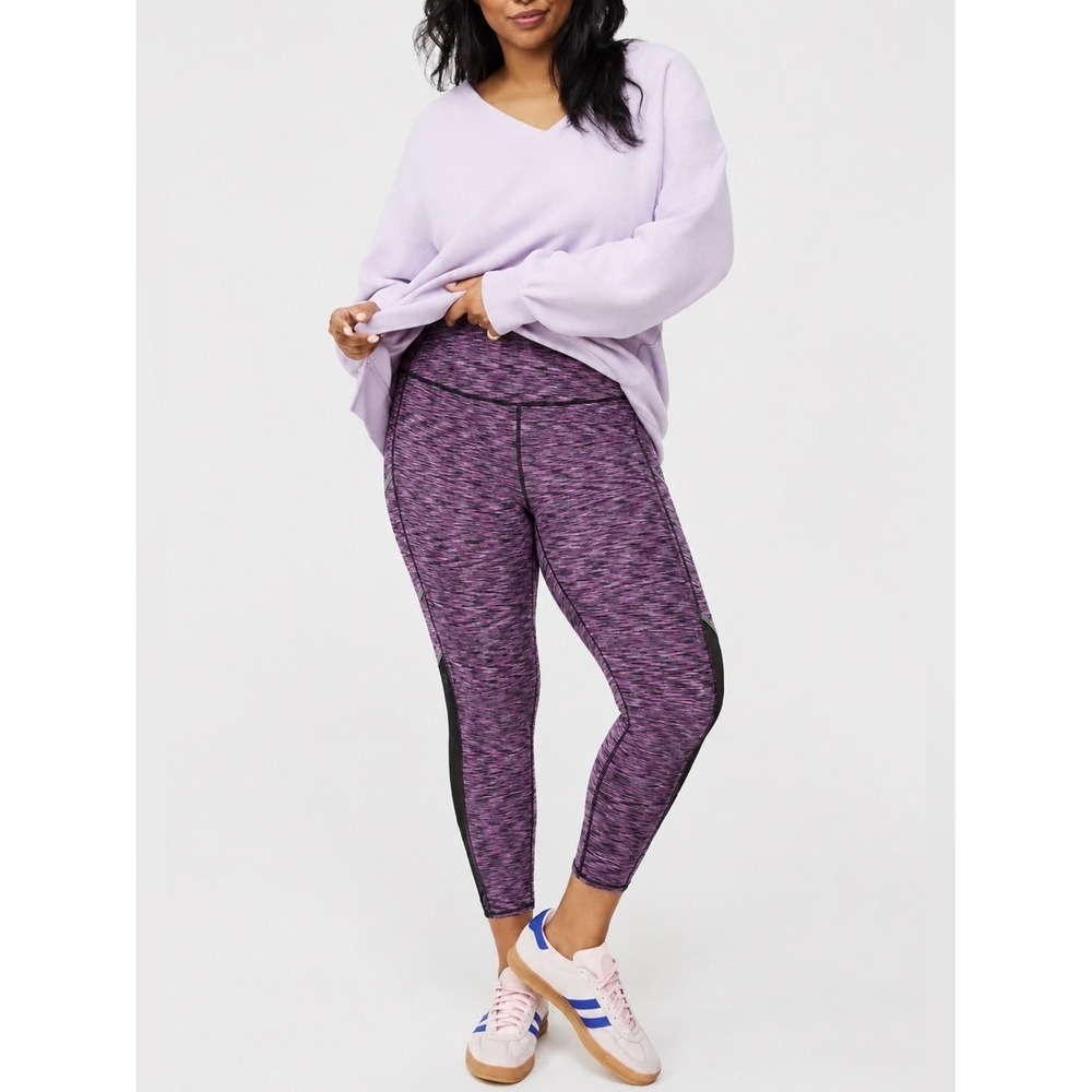 Torrid Purple/Black Active Mesh Side Leggings